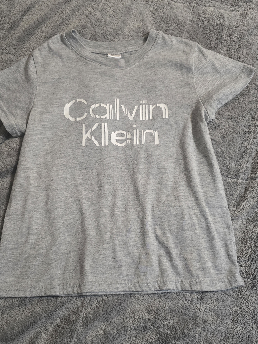 Calvin Klein Light Gray Logo Short Sleeve Tee